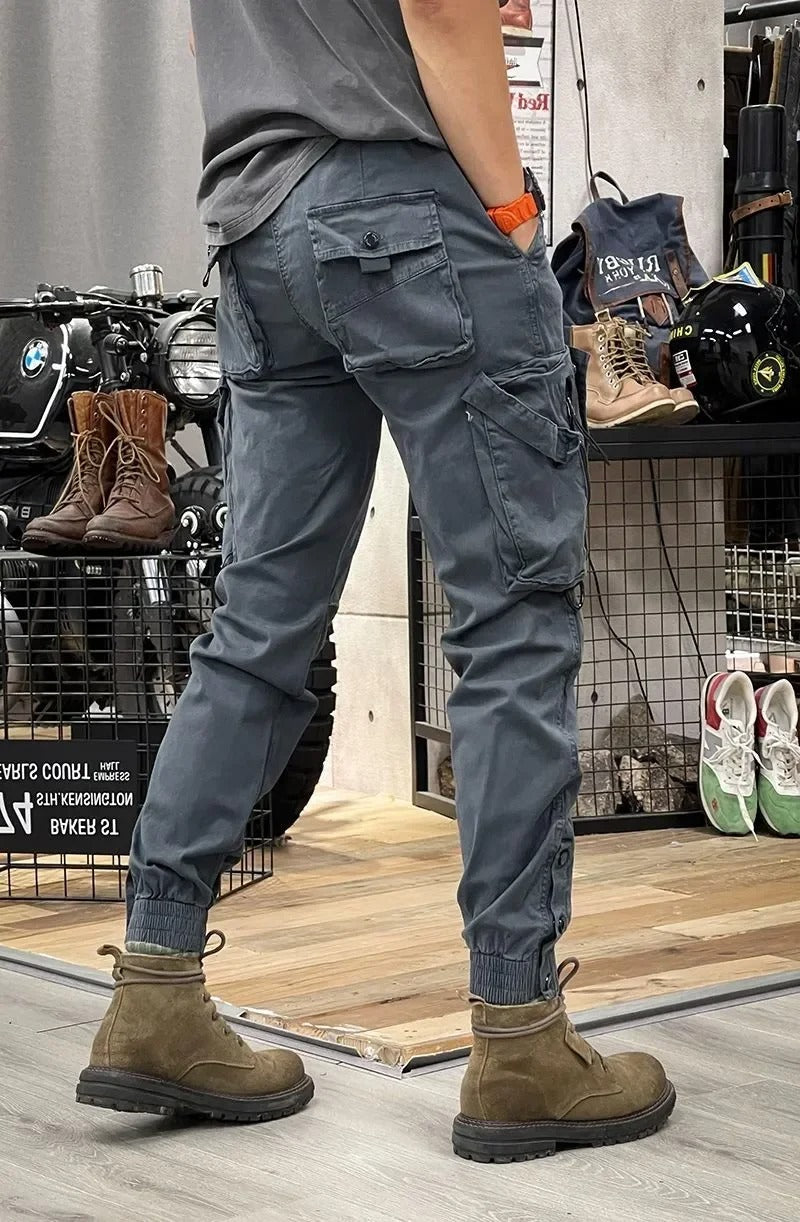 Heren Slim Fit Cargo Broek Manchet