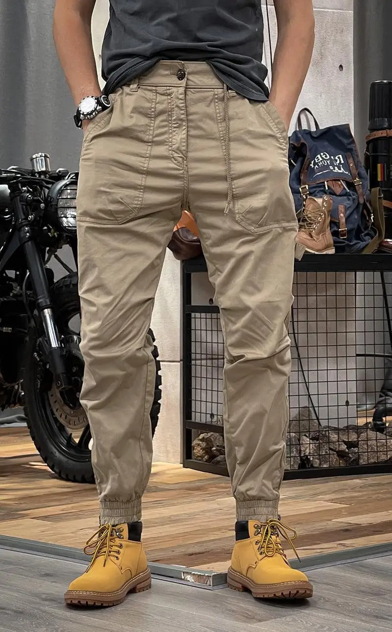 Heren Slim Fit Cargo Broek Manchet