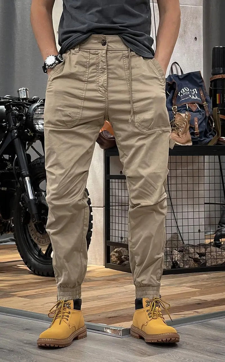 Heren Slim Fit Cargo Broek Manchet