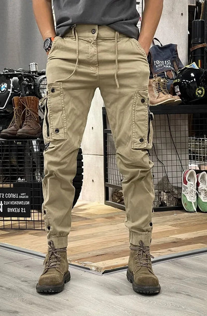 Heren Slim Fit Cargo Broek Manchet