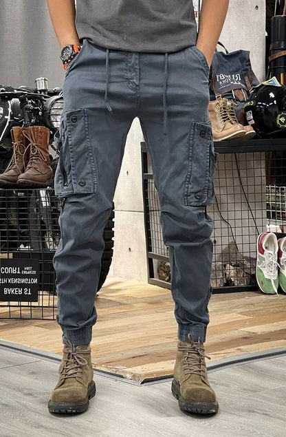Heren Slim Fit Cargo Broek Manchet