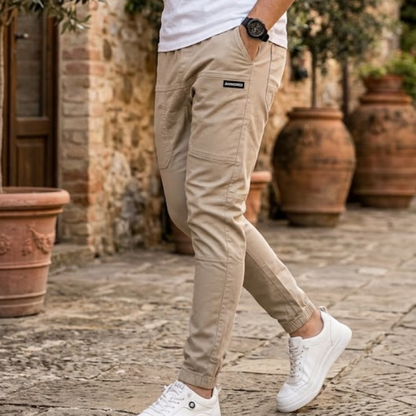 Heren Slim Fit Cargo Broek Zijzakken Modehuis-Nederland