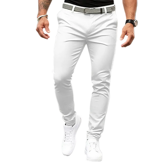 Heren Slim Fit Chino Broek Riemlussen