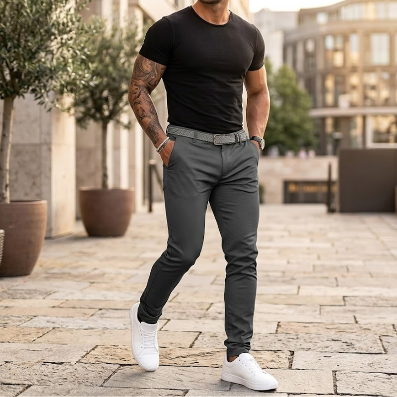 Heren Slim Fit Chino Broek Riemlussen Modehuis-Nederland