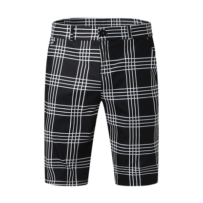 Heren Slim Fit Geruite Korte Broek Ruitpatroon