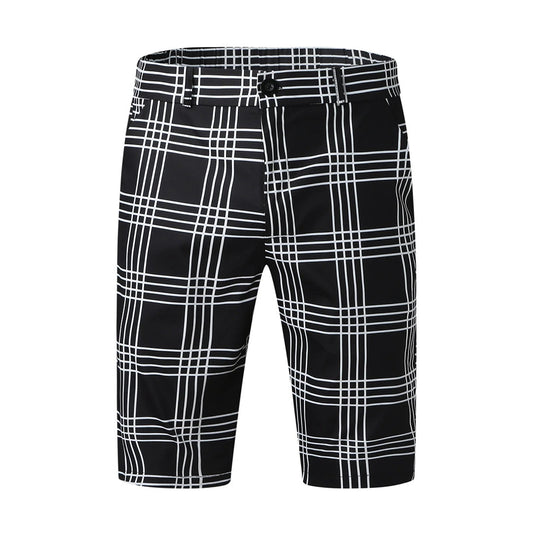 Heren Slim Fit Geruite Korte Broek Ruitpatroon
