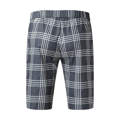 Heren Slim Fit Geruite Korte Broek Ruitpatroon