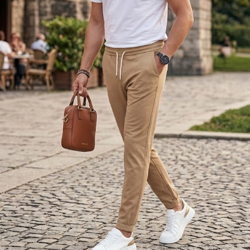 Heren Slim Fit Joggingbroek Trekkoord Modehuis-Nederland