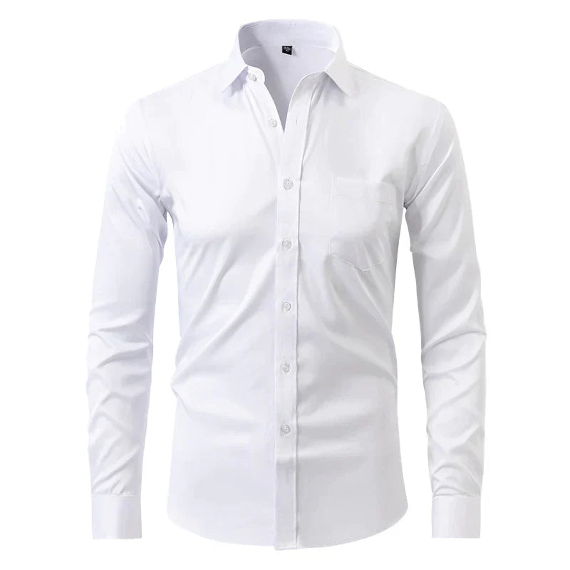 Heren Slim Fit Overhemd Lange Mouwen Borstzak