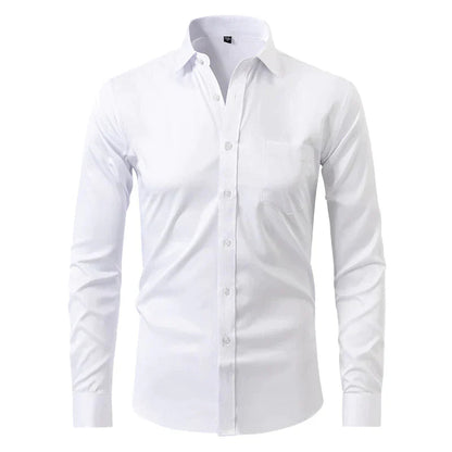 Heren Slim Fit Overhemd Lange Mouwen Borstzak