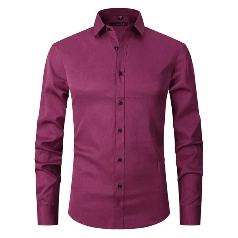 Heren Slim Fit Overhemd Lange Mouwen Borstzak