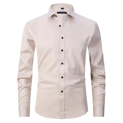 Heren Slim Fit Overhemd Lange Mouwen Borstzak
