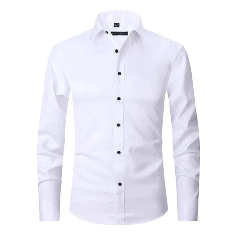 Heren Slim Fit Overhemd Lange Mouwen Borstzak