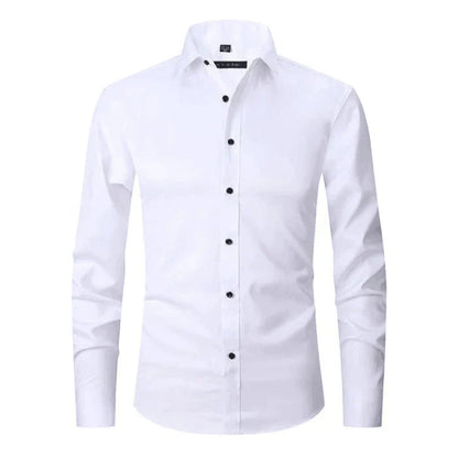 Heren Slim Fit Overhemd Lange Mouwen Borstzak