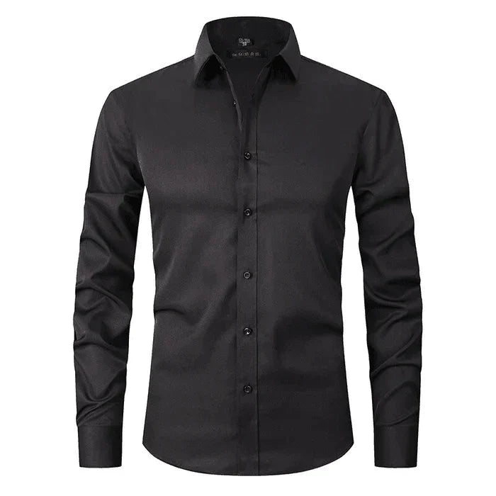 Heren Slim Fit Overhemd Lange Mouwen Borstzak