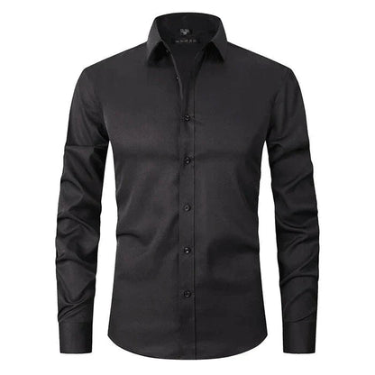 Heren Slim Fit Overhemd Lange Mouwen Borstzak