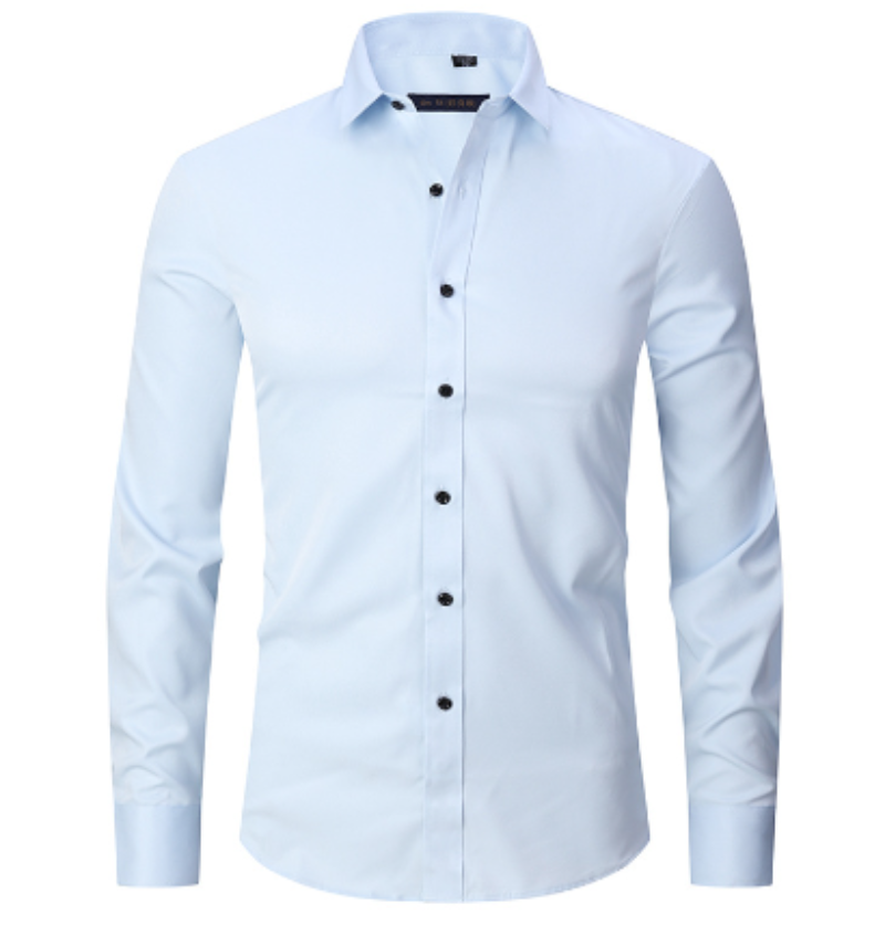 Heren Slim Fit Overhemd Lange Mouwen Borstzak
