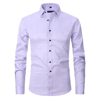 Heren Slim Fit Overhemd Lange Mouwen Borstzak