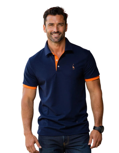 Heren Slim Fit Polo Korte Mouw Contrast Detail