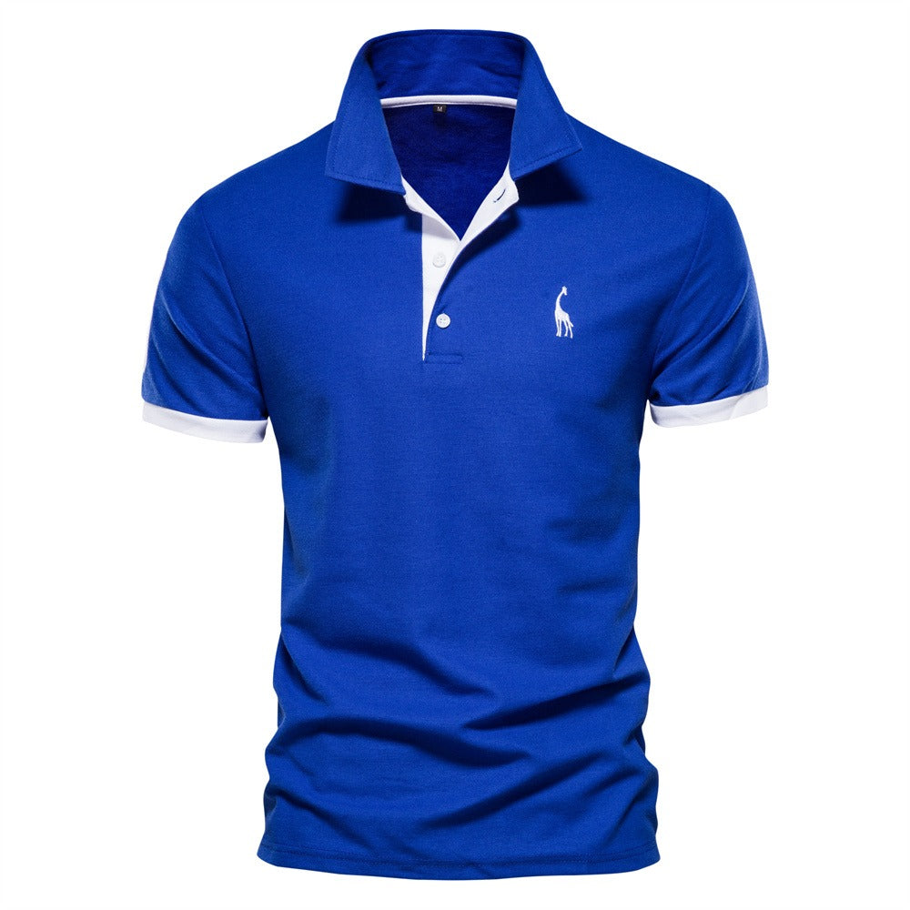 Heren Slim Fit Polo Korte Mouw Contrast Detail