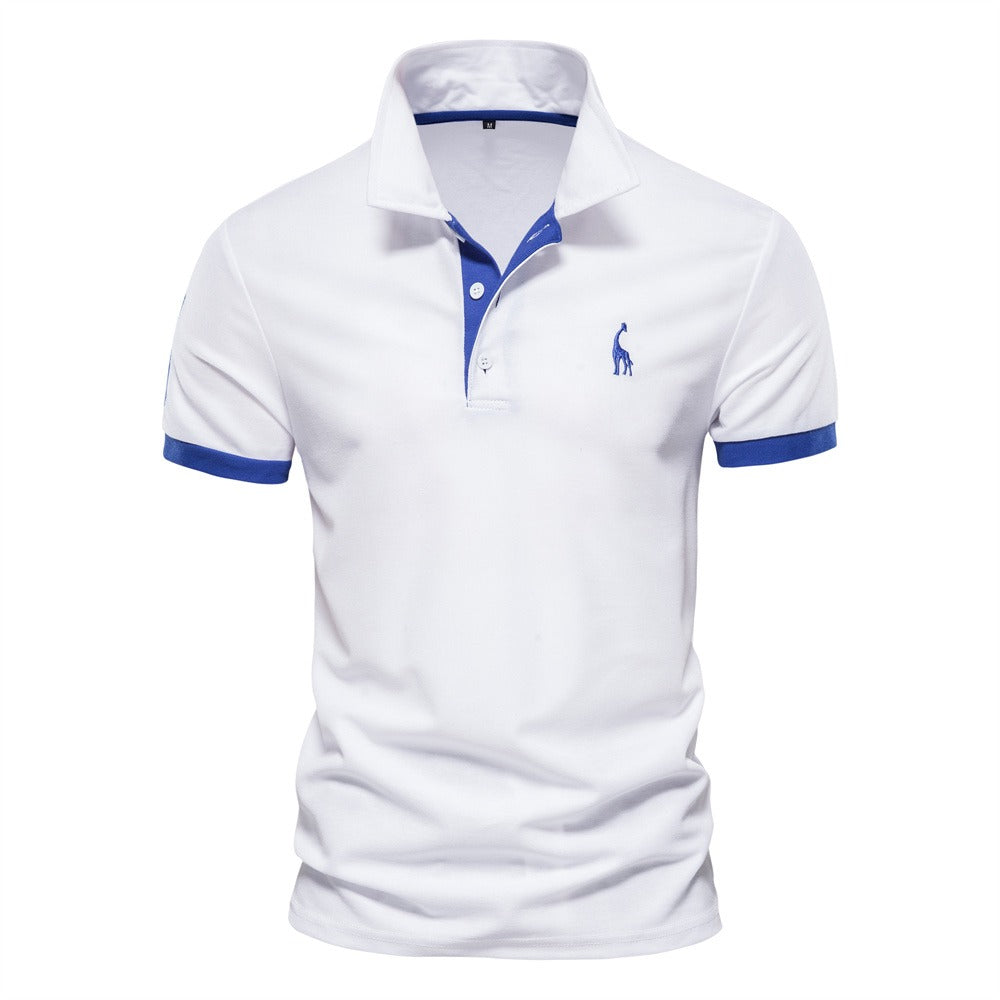 Heren Slim Fit Polo Korte Mouw Contrast Detail