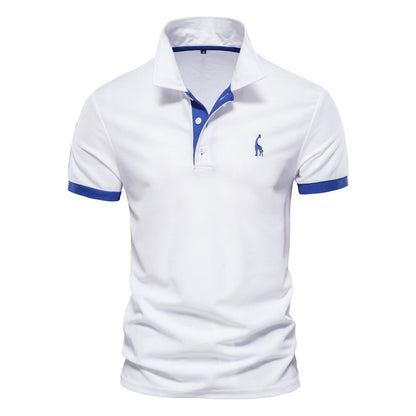 Heren Slim Fit Polo Korte Mouw Contrast Detail