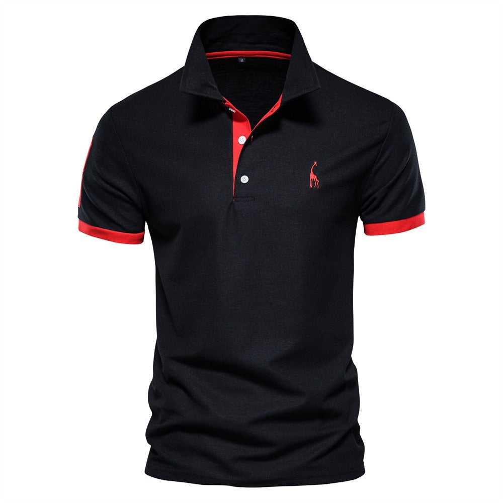 Heren Slim Fit Polo Korte Mouw Contrast Detail