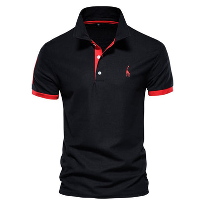 Heren Slim Fit Polo Korte Mouw Contrast Detail