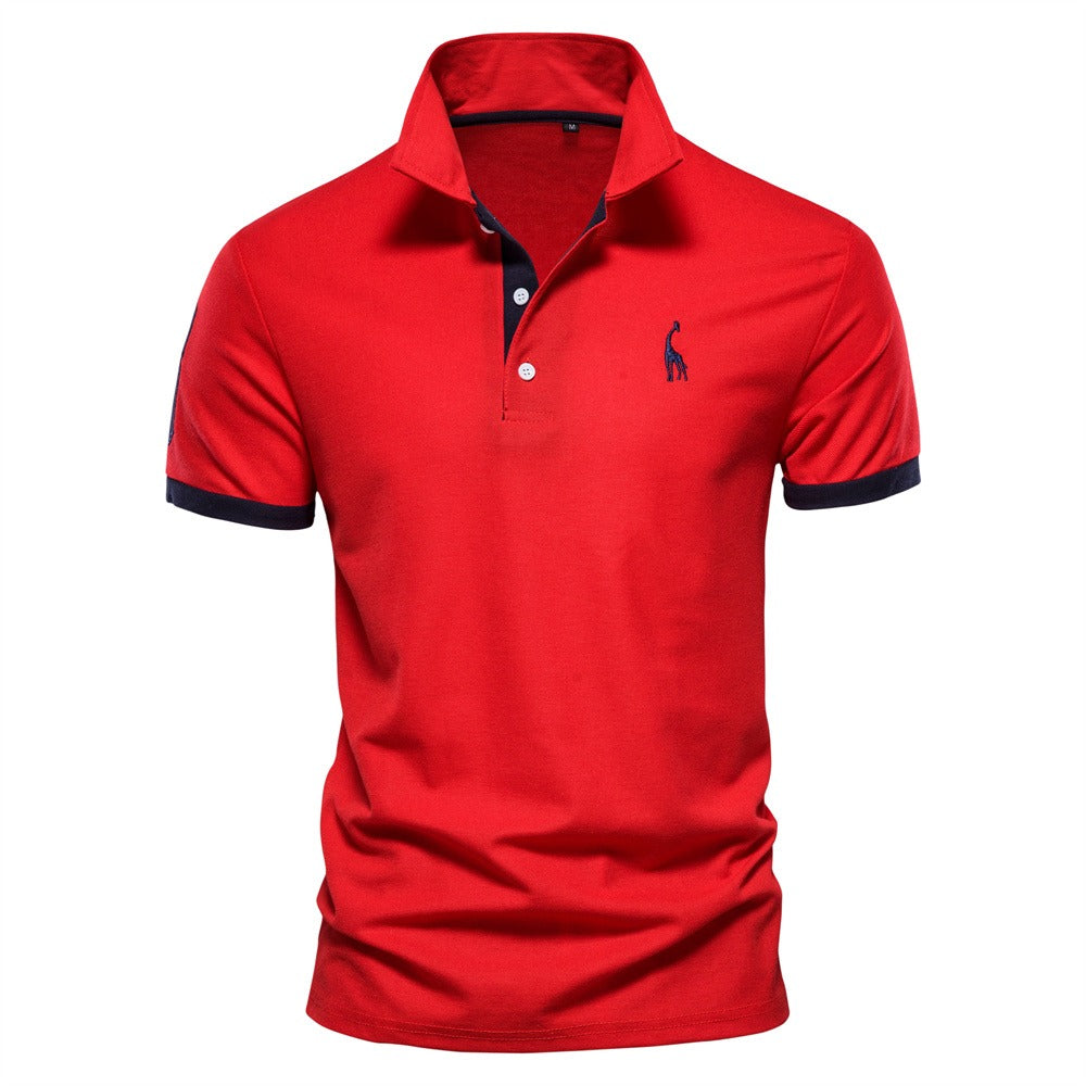 Heren Slim Fit Polo Korte Mouw Contrast Detail