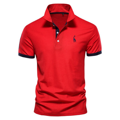 Heren Slim Fit Polo Korte Mouw Contrast Detail