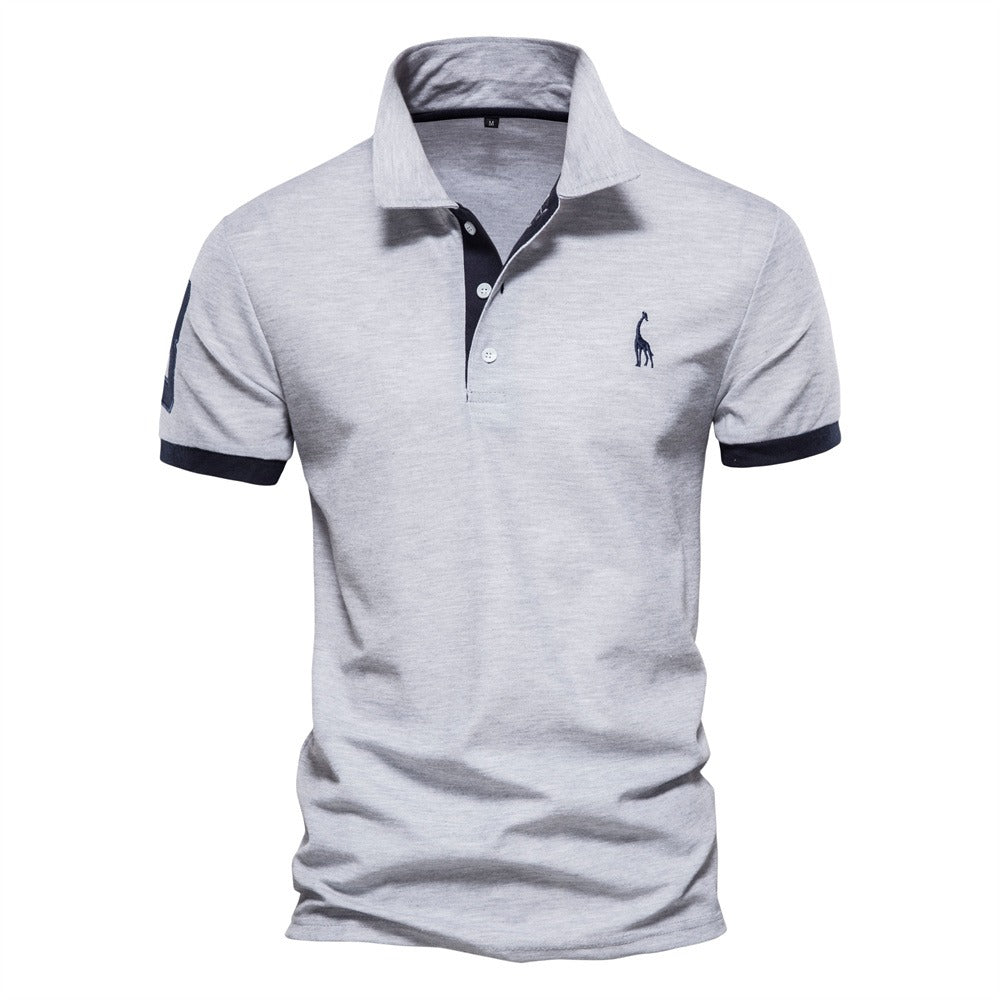 Heren Slim Fit Polo Korte Mouw Contrast Detail