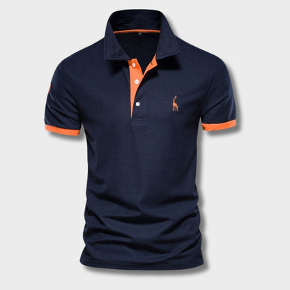 Heren Slim Fit Polo Korte Mouw Contrast Detail