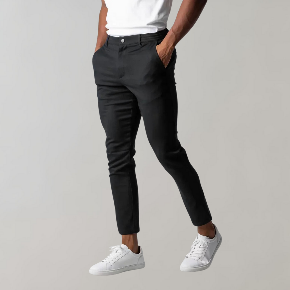 Heren Slim Fit Chino Broek Cropped