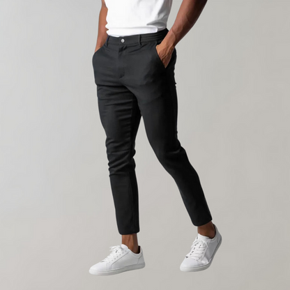 Heren Slim Fit Chino Broek Cropped