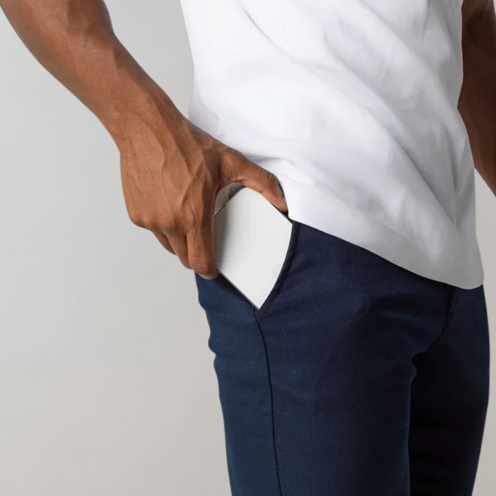 Heren Slim Fit Chino Broek Cropped