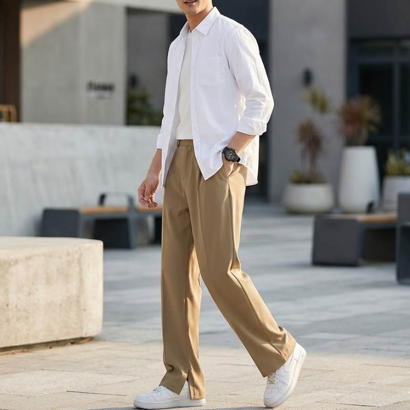 Heren Wijde Pantalon Elastische Taille Modehuis-Nederland