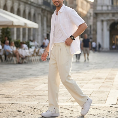 Heren Wijde Pantalon Elastische Taille Modehuis-Nederland