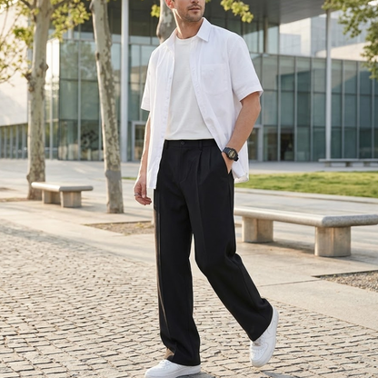 Heren Wijde Pantalon Elastische Taille Modehuis-Nederland