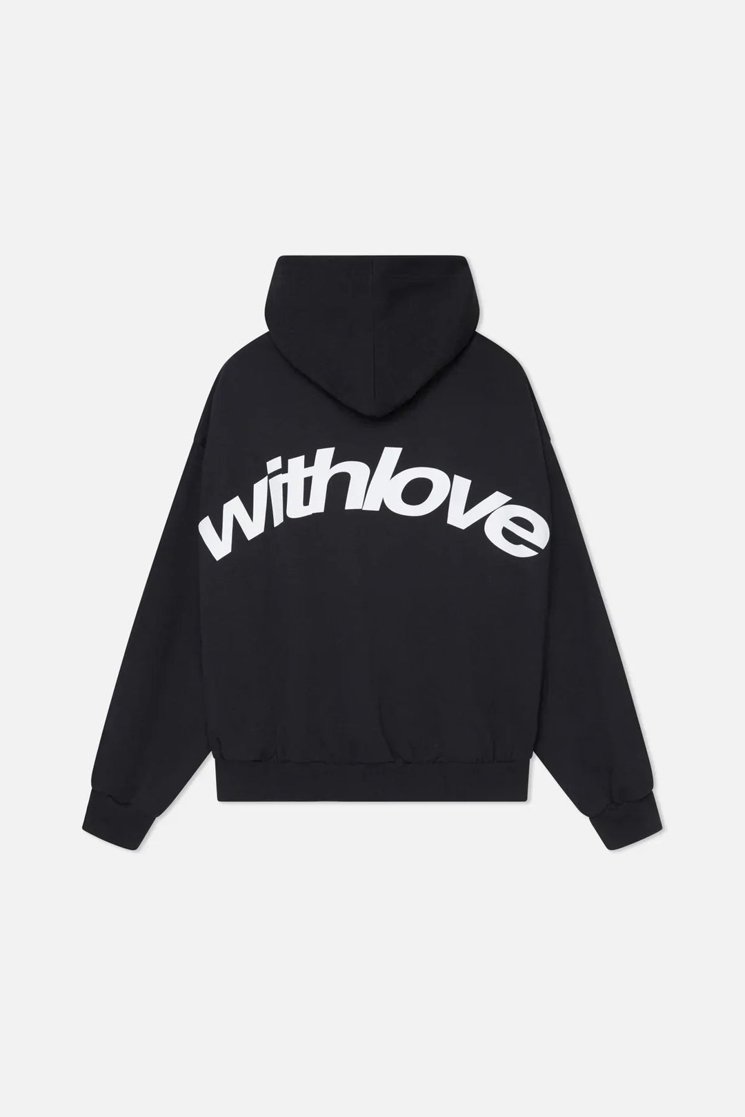 Dames Hoodie Met Ruimvallende Pasvorm En Rugopdruk in Zwart
