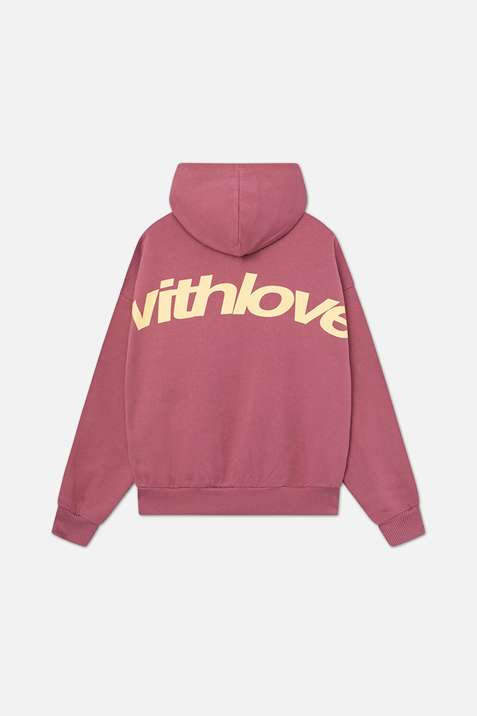 Dames Hoodie Met Ruimvallende Pasvorm En Rugopdruk in Roze