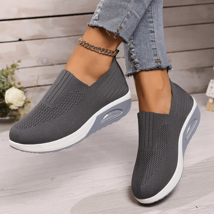 Dames Instapsneakers Met Ademend Bovenwerk in Grijs