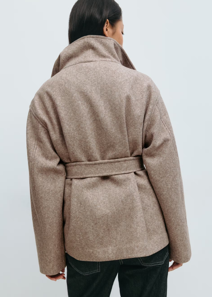 Dames wikkeljas in Taupe, achteraanzicht