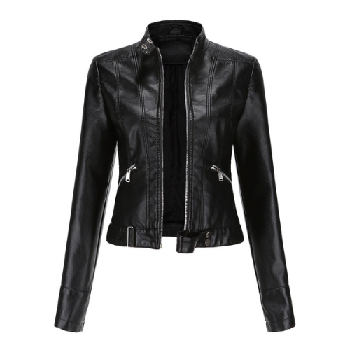 Dames jas met gespdetails en ritszakken