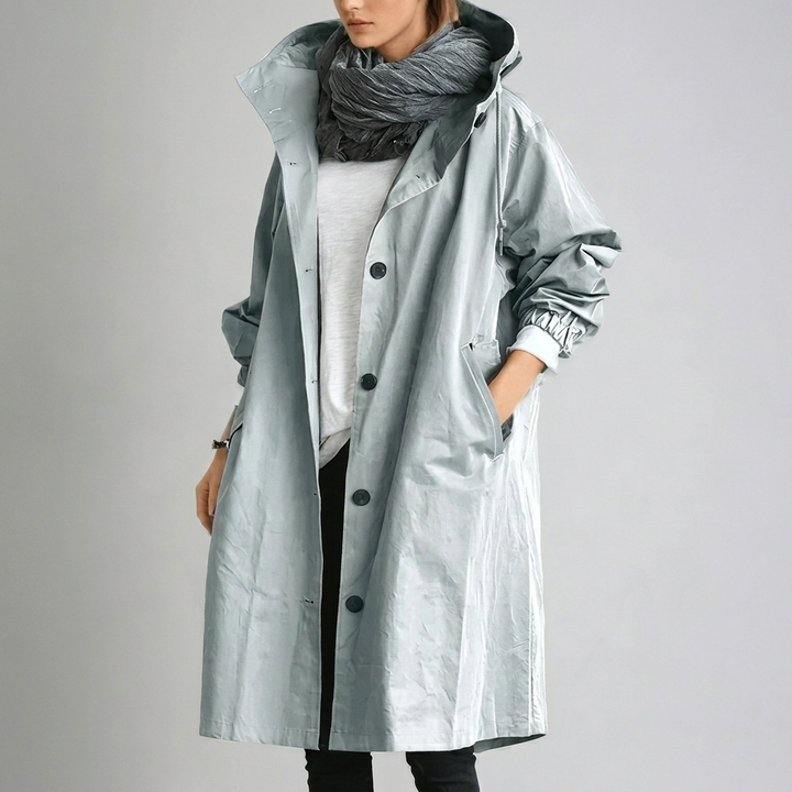 Dames Waterdichte Jas Met Lichtgewicht Pasvorm in Blauw