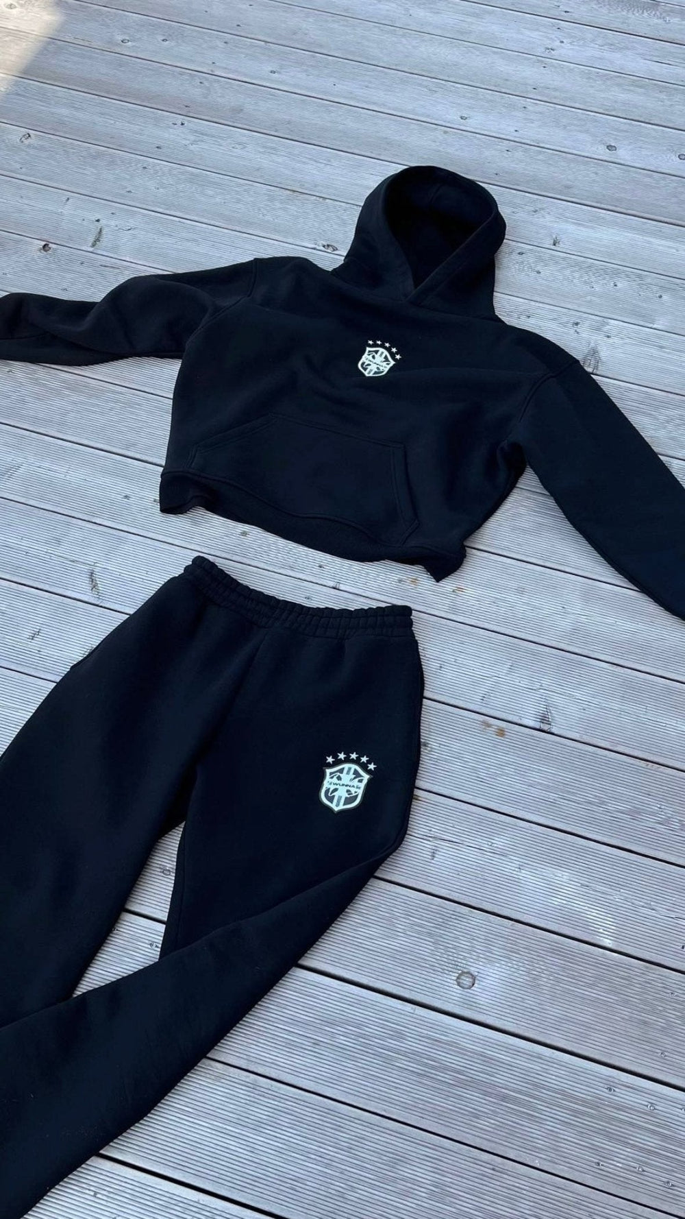 Heren Trainingspak Met Hoodie En Wijde Joggingbroek in Zwart