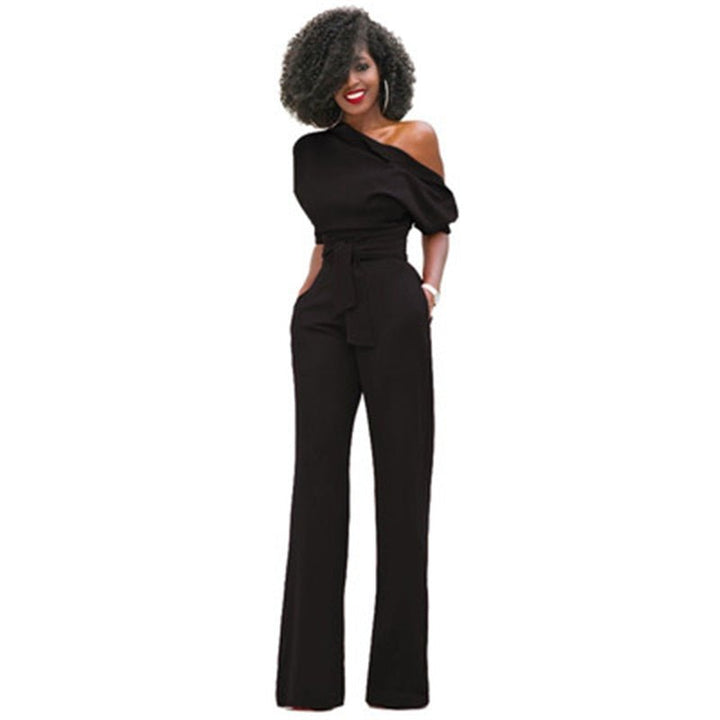 Dames Jumpsuit Met Lange Pijpen In Zwart in Zwart