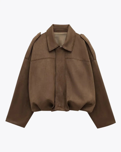 Korte oversized damesjas met verlaagde schouders