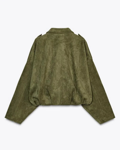 Korte oversized damesjas met verlaagde schouders