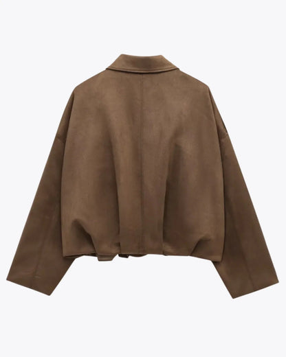 Korte oversized damesjas met verlaagde schouders