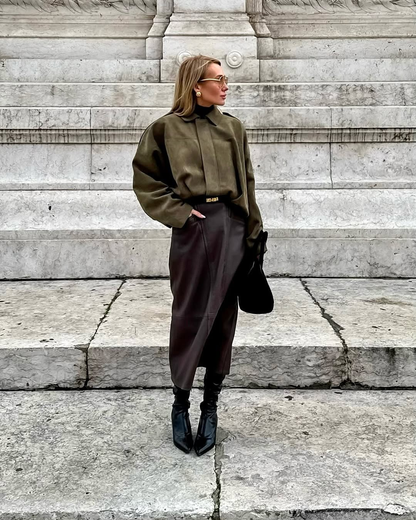 Korte oversized damesjas met verlaagde schouders